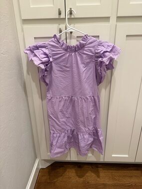 Marie Oliver Lavender Ruffle Sleeve Mini Dress